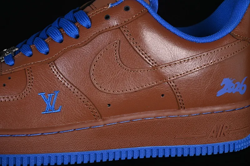 All categories Nk Air Force 1 Air Force series Nk Air Force 1 Low Air Force low top Nike Air Force 1'07 Low Year of the Horse joint name Tan Brown Blue Air Force 1 low top casual sneakers XY9025-007